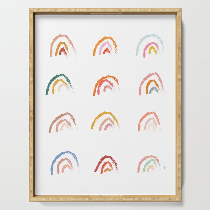 Pastel Rainbows Serving Tray Gallery Image 1