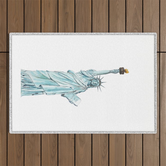 Statue of Liberty watercolor  Outdoor Rug Gallery Image 1