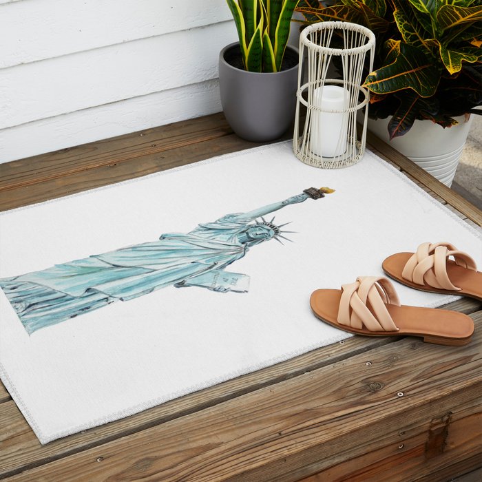 Statue of Liberty watercolor  Outdoor Rug Gallery Image 2