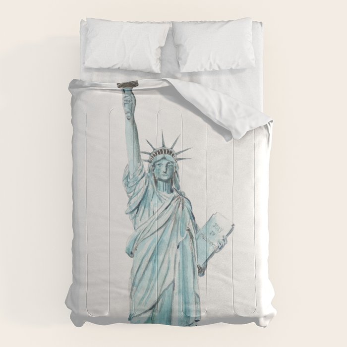 Statue of Liberty watercolor  Comforter Gallery Image 1