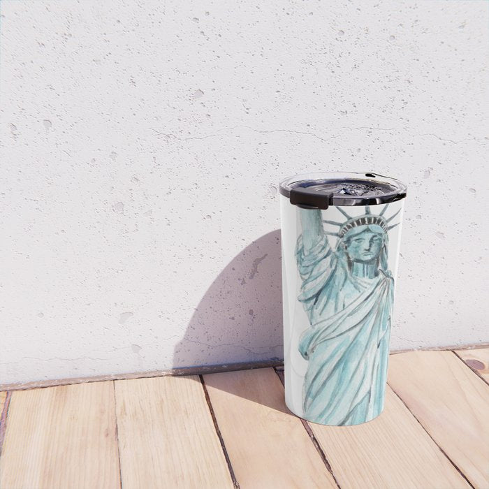 Statue of Liberty watercolor  Travel Mug Gallery Image 4