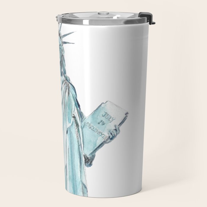 Statue of Liberty watercolor  Travel Mug Gallery Image 2