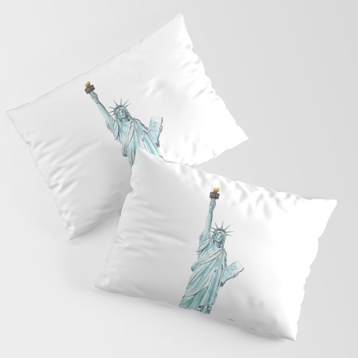 Statue of Liberty watercolor  Pillow Sham Gallery Image 1