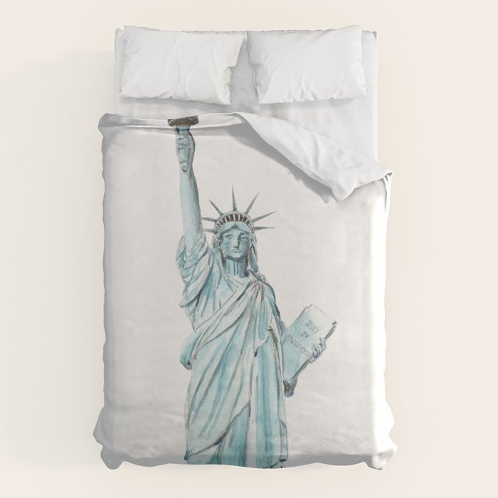Statue of Liberty watercolor  Duvet Cover Gallery Image 6