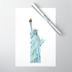 Statue of Liberty watercolor  Wrapping Paper Gallery Image 1