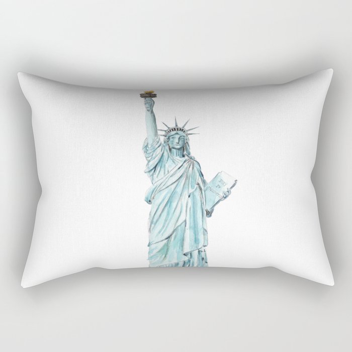 Statue of Liberty watercolor  Rectangular Pillow Gallery Image 1