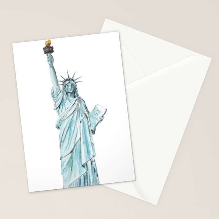 Statue of Liberty watercolor  Stationery Card Gallery Image 2