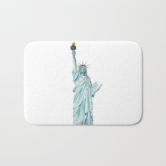 Statue of Liberty watercolor  Bath Mat Gallery Image 1
