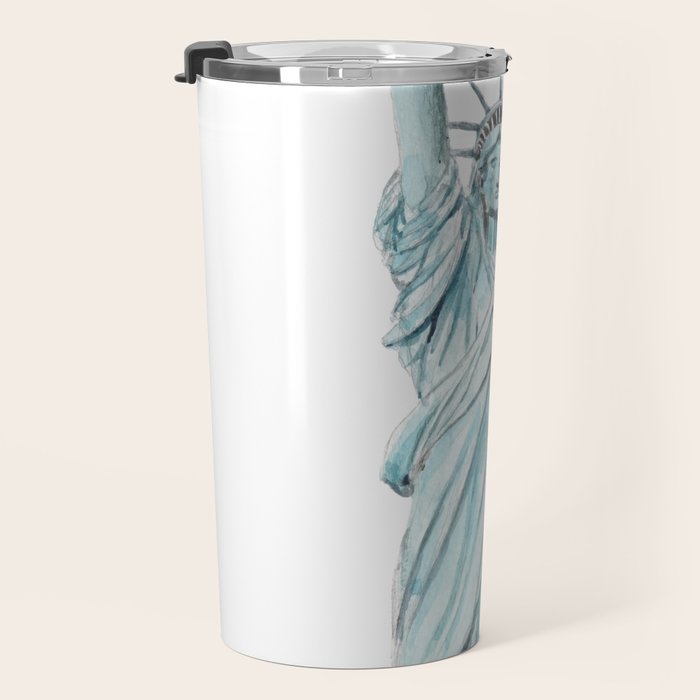 Statue of Liberty watercolor  Travel Mug Gallery Image 3