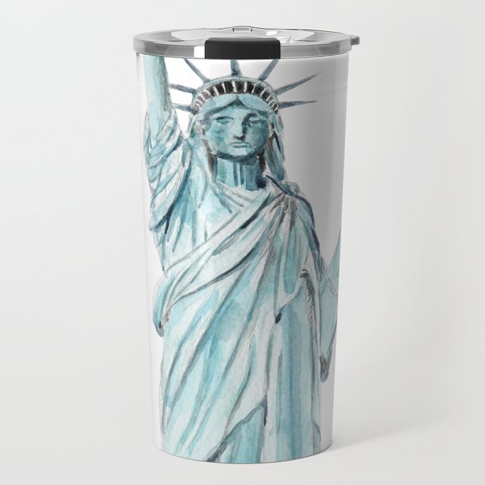 Statue of Liberty watercolor  Travel Mug Gallery Image 1