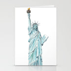 Statue of Liberty watercolor  Stationery Card Gallery Image 2