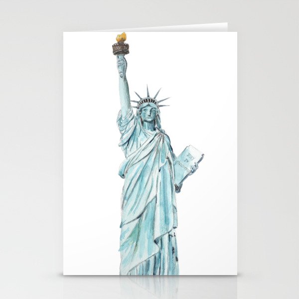 Statue of Liberty watercolor  Stationery Card Gallery Image 2