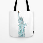 Statue of Liberty watercolor  Tote Bag Gallery Image 1