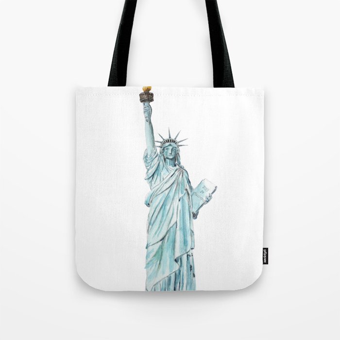 Statue of Liberty watercolor  Tote Bag Gallery Image 1
