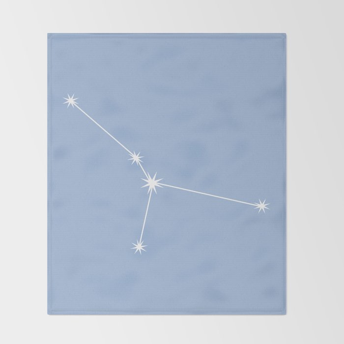 Cancer Zodiac Star Constellation Line Art Sky Blue Throw Blanket Gallery Image 2