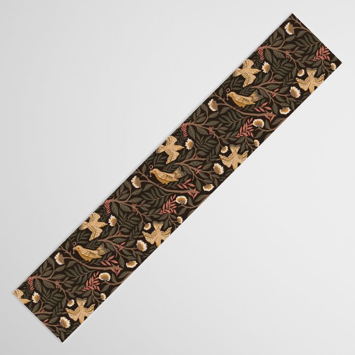 Secret Garden Spring Birds - Forest Green Table Runner Gallery Image 3