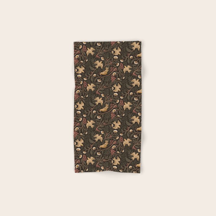 Secret Garden Spring Birds - Forest Green Bath Towel Gallery Image 1
