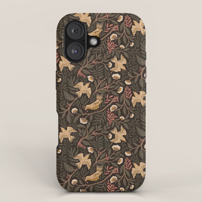 Secret Garden Spring Birds - Forest Green iPhone Case Gallery Image 1