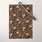 Secret Garden Spring Birds - Forest Green Wrapping Paper Gallery Image 1
