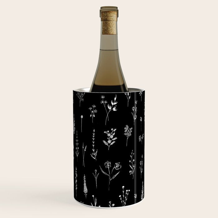 Black wildflowers Wine Chiller Gallery Image 1