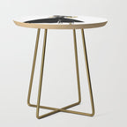 1950's Inspired Fashion Illustration Black & White with Gold Side Table Gallery Image 1