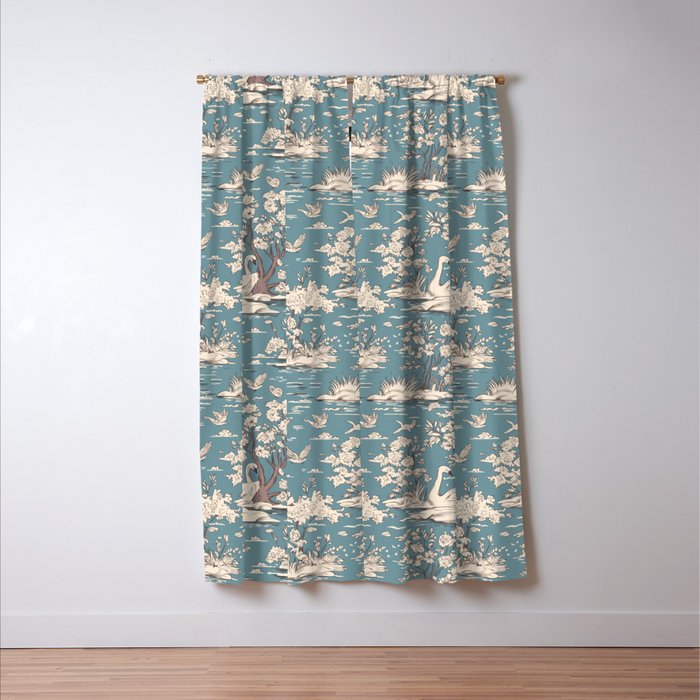 Elegant Swans in Bloom Window Curtain Gallery Image 3