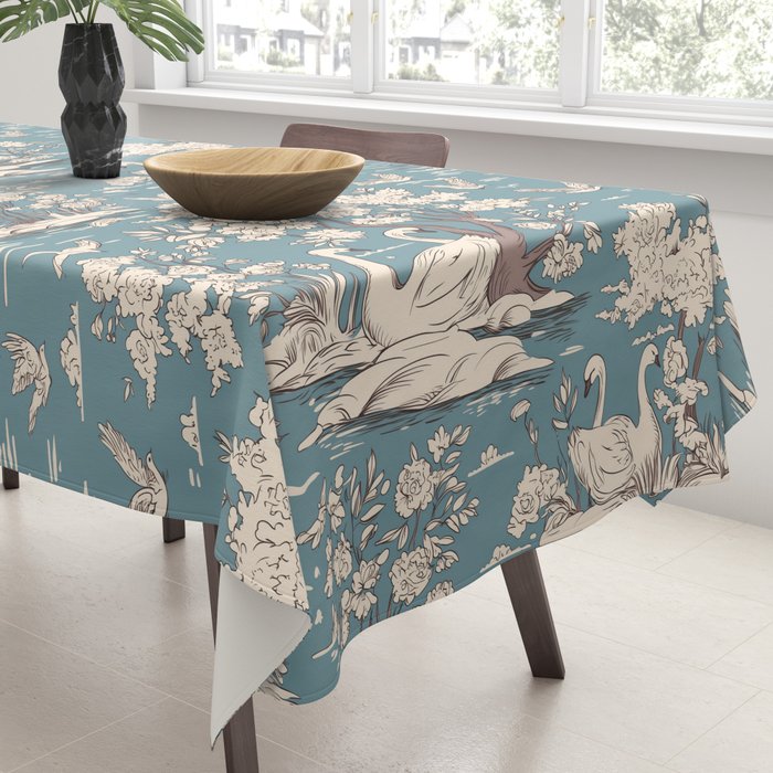 Elegant Swans in Bloom Tablecloth Gallery Image 3