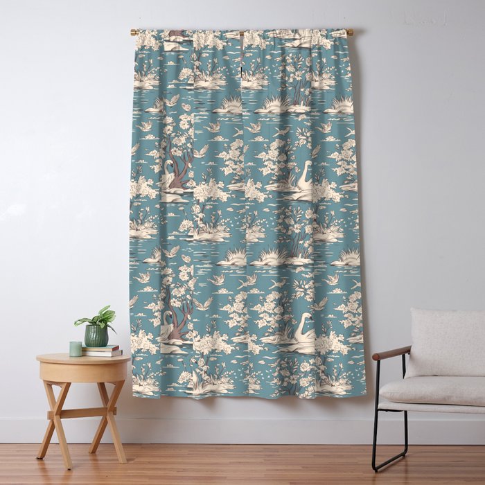Elegant Swans in Bloom Window Curtain Gallery Image 5