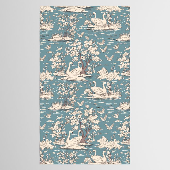 Elegant Swans in Bloom Tablecloth Gallery Image 2