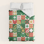 Geometric christmas holiday mosaic pattern Duvet Cover Gallery Image 6