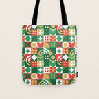 Geometric christmas holiday mosaic pattern Tote Bag Gallery Image 1
