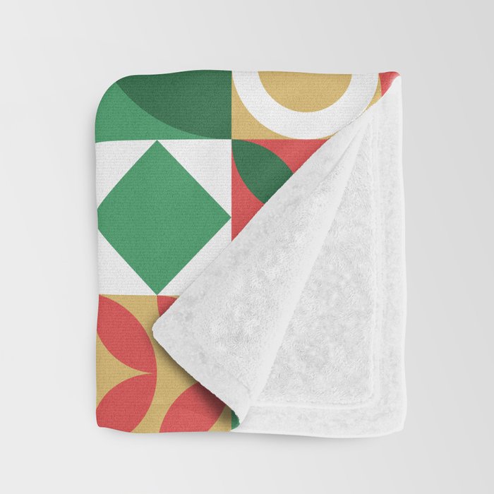 Geometric christmas holiday mosaic pattern Throw Blanket Gallery Image 3