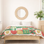 Geometric christmas holiday mosaic pattern Duvet Cover Gallery Image 3