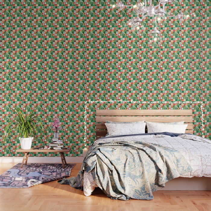 Geometric christmas holiday mosaic pattern Wallpaper Gallery Image 3