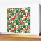 Geometric christmas holiday mosaic pattern Wall Mural Gallery Image 2