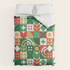 Geometric christmas holiday mosaic pattern Comforter Gallery Image 6