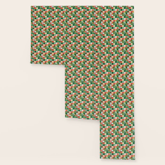 Geometric christmas holiday mosaic pattern Wallpaper Gallery Image 3
