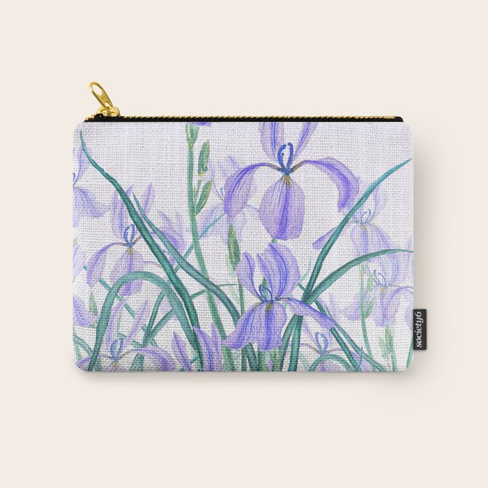 purple iris watercolor Carry All Pouch Gallery Image 1