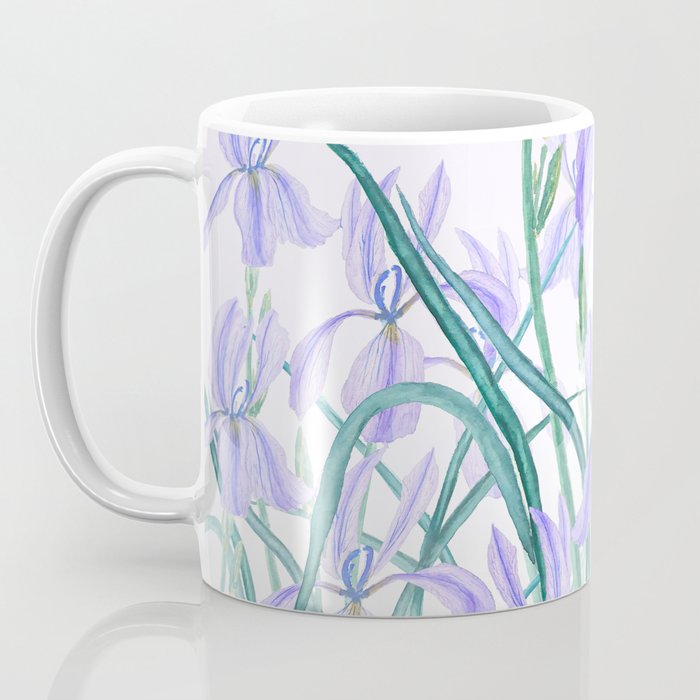 purple iris watercolor Coffee Mug Gallery Image 3