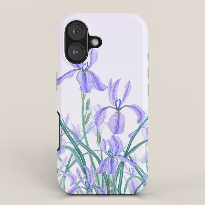 purple iris watercolor iPhone Case Gallery Image 1