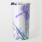 purple iris watercolor Travel Mug Gallery Image 3