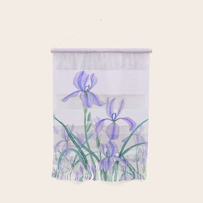 purple iris watercolor Wall Hanging Gallery Image 1