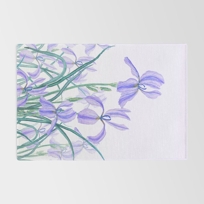purple iris watercolor Rug Gallery Image 2