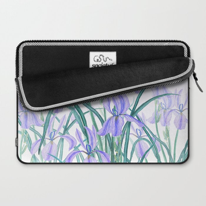 purple iris watercolor Laptop Sleeve Gallery Image 2