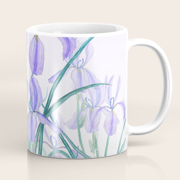 purple iris watercolor Coffee Mug Gallery Image 1