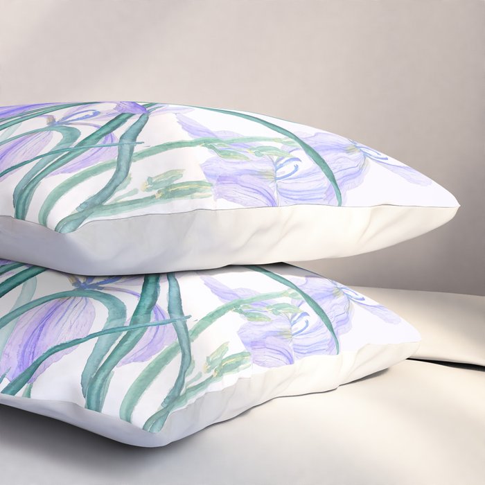 purple iris watercolor Pillow Sham Gallery Image 3