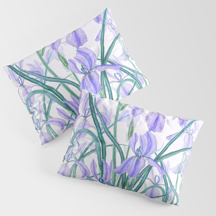 purple iris watercolor Pillow Sham Gallery Image 3