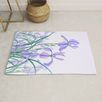 purple iris watercolor Rug Gallery Image 1