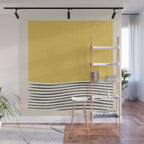 Yellow Sunset Mid Century Modern Minimalist Rothko Inspired Color Field With Lines Geometric Style Wall Mural Gallery Image 1