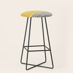 Yellow Sunset Mid Century Modern Minimalist Rothko Inspired Color Field With Lines Geometric Style Stool Gallery Image 1